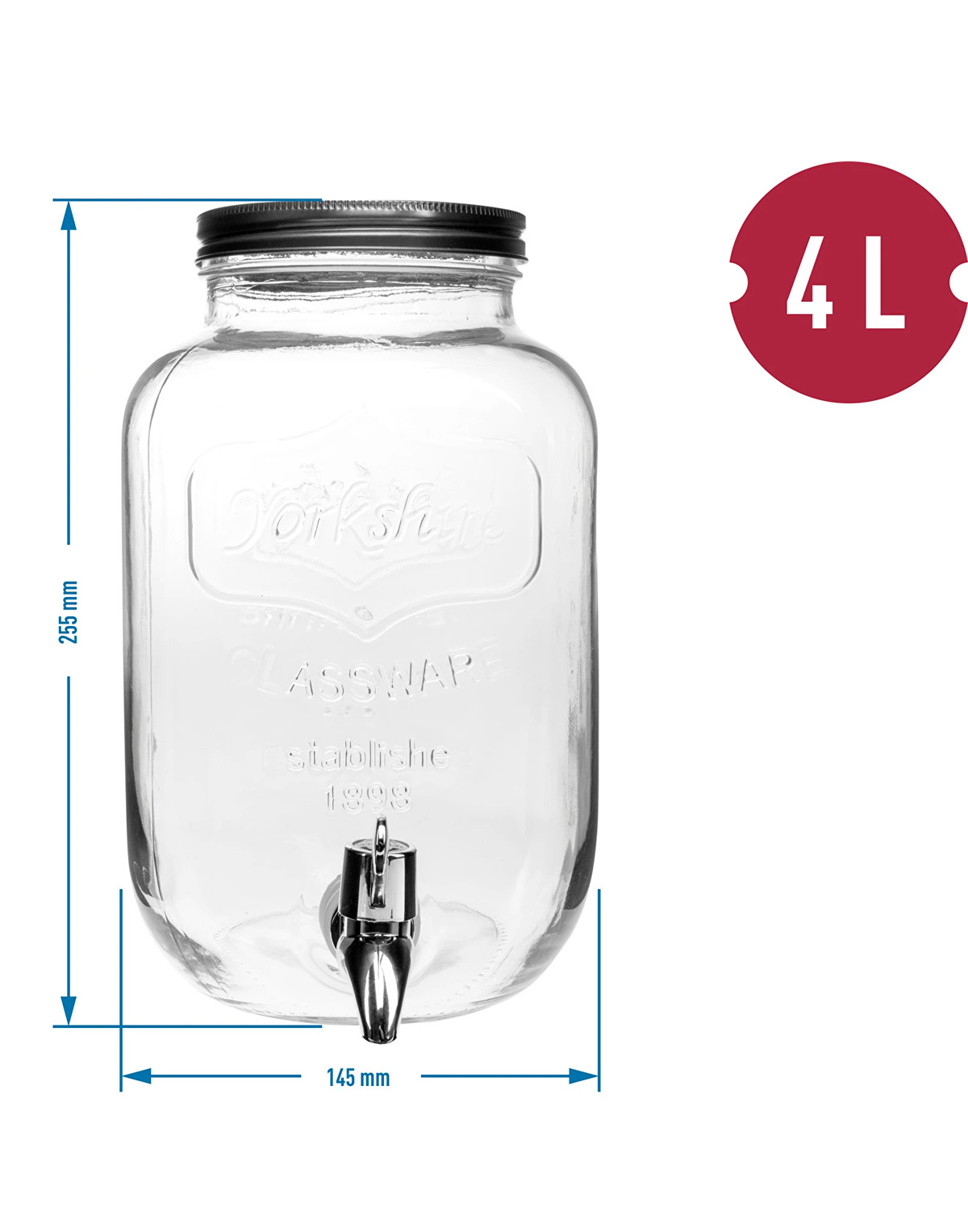 4L stikla burka Lemoniadolandia ar krānu Ballitei