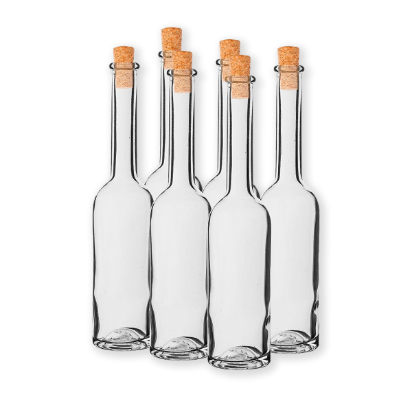 200ml stikla pudele ar dabīgu korķi, 6 gab Pudeles un karafes