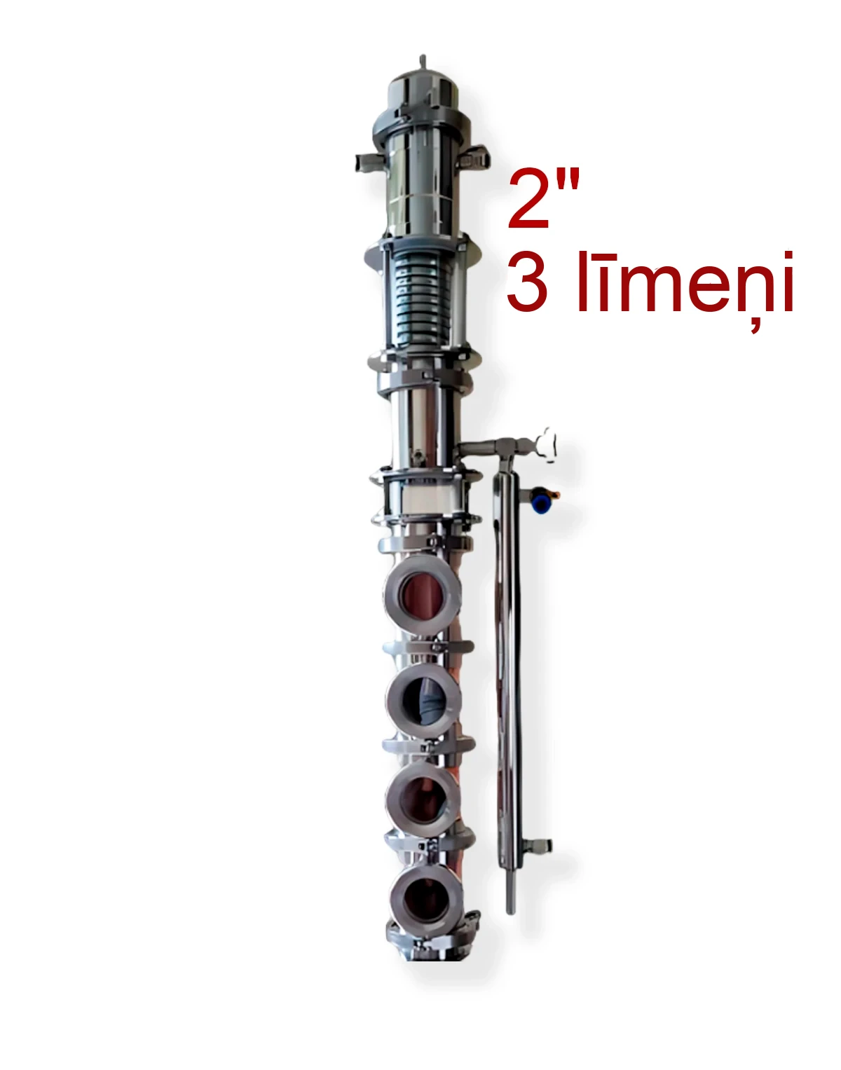 25L 2" Kolonna 3 vara līmeņi PREMIUM SPIRIT, rektifikācijas aparāts (ar izeju TENam) Rektifikācijas un destilācijas aparāti (kolonnas)