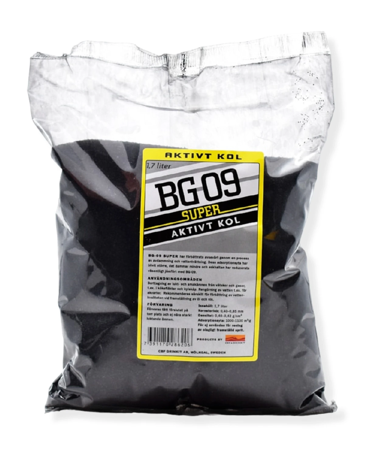 Aktivētā ogle BG 09 Super 1.7L Filtrācija