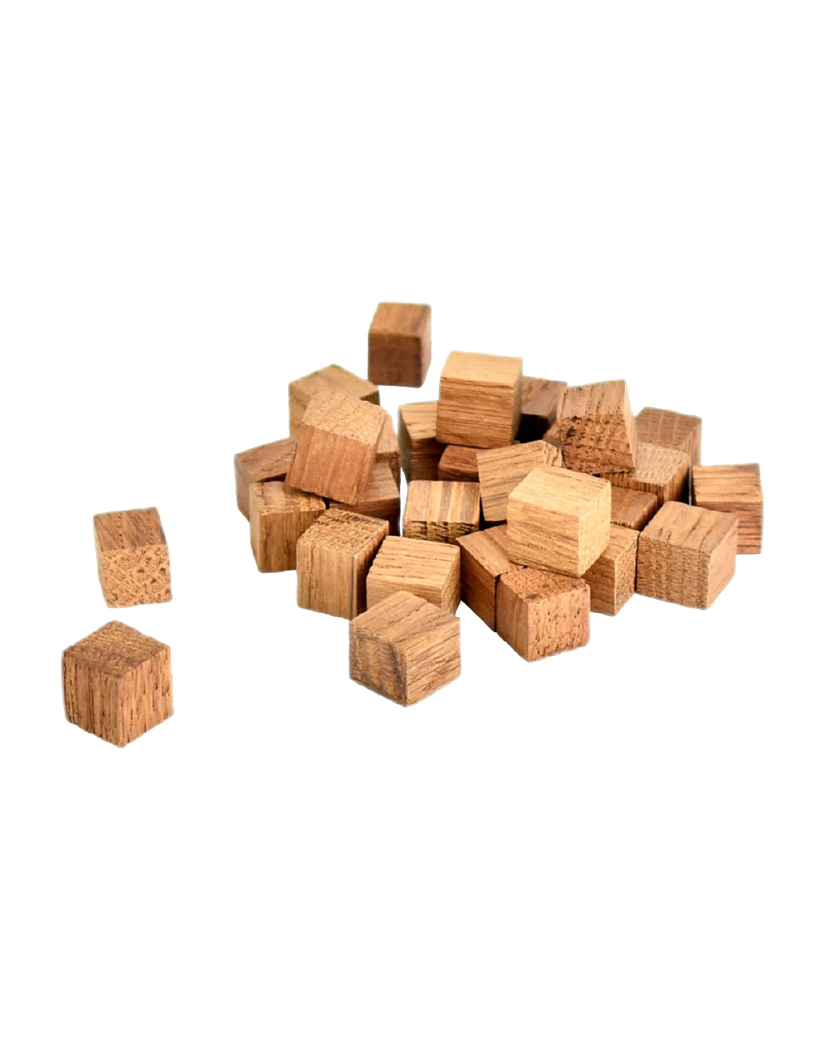 FRANČU OZOLA kubiņi (vidēji apdedzināti) 50g Ozolkoka čipsi un skaidas