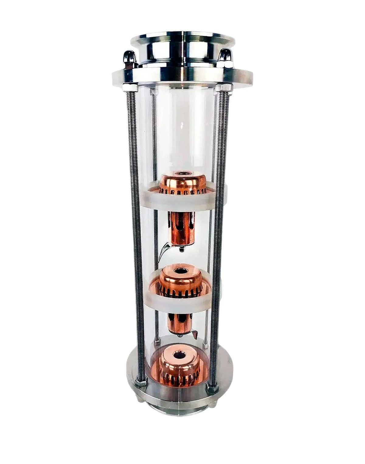 2" stikla kolonna 3 līmeņi ar vara vāciņiem Destilātoru aksesuāri un sastāvdaļas