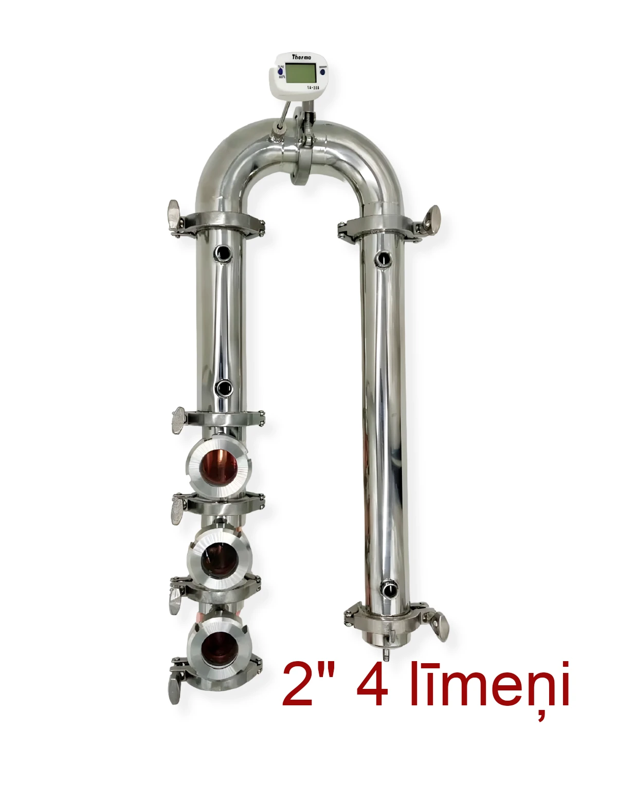 25L 2" Kolonna 4 vara līmeņi BABYLON PREMIUM ar vara vāciņiem, destilācijas un rektifikācijas aparāts (ar izeju TENam) Rektifikācijas un destilācijas aparāti (kolonnas)