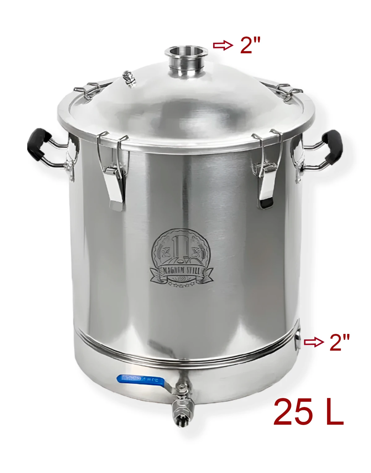 25L 2" Kolonna 4 vara līmeņi BABYLON PREMIUM ar vara vāciņiem, destilācijas un rektifikācijas aparāts (ar izeju TENam) Rektifikācijas un destilācijas aparāti (kolonnas)