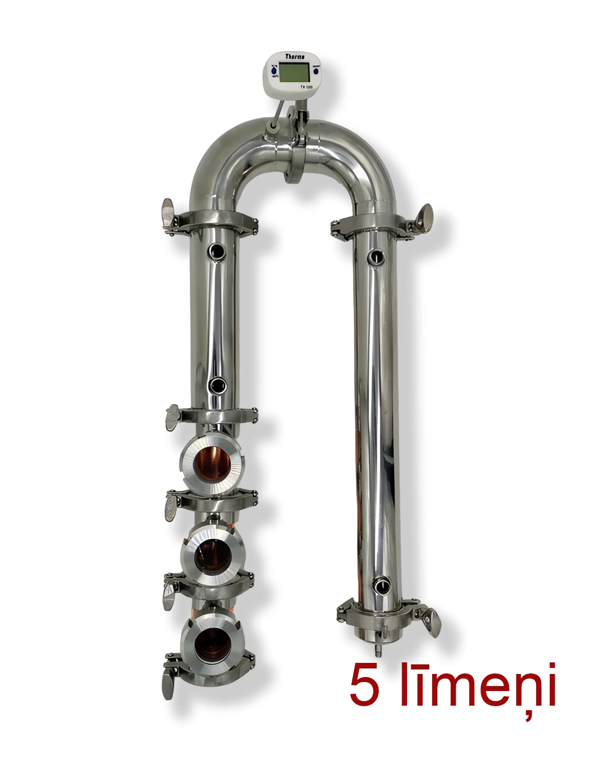 3" Kolonna 5 vara līmeņi BABYLON PREMIUM ar vara vāciņiem, destilācija un rektifikācija Destilācijas un rektifikācijas kolonnas, galvas