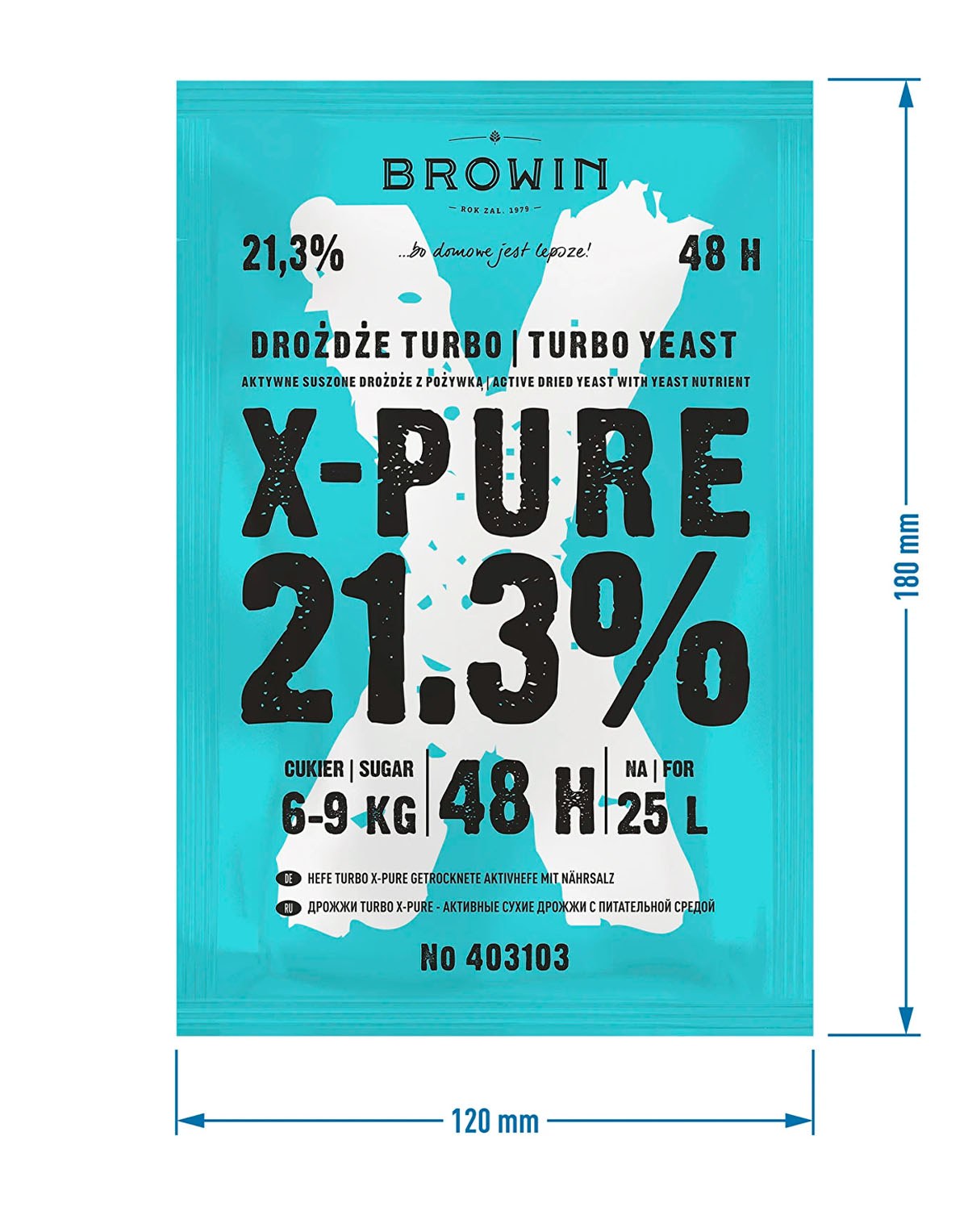 Turbo Raugas TURBO X-PURE 21.3% turbo raugs 135g - aktualaspreces.lv