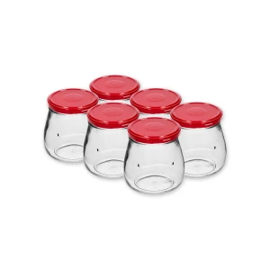 500мл стеклянные банки с бордовыми закручивающимися крышками, 6 шт Банки