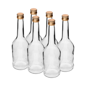 500ml pudeles Napoleon ar skrūvējamiem vāciņiem, 6 gab Pudeles un karafes