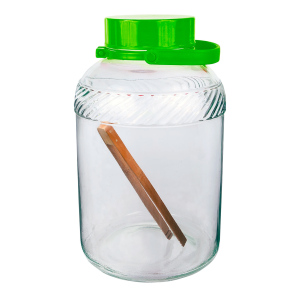 8L stikla burka ar plastmasas vāku, ar knaiblēm Burkas