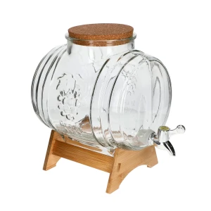 5L stikla muca ar platu kaklu, korķi, statīvu un krānu Ballitei